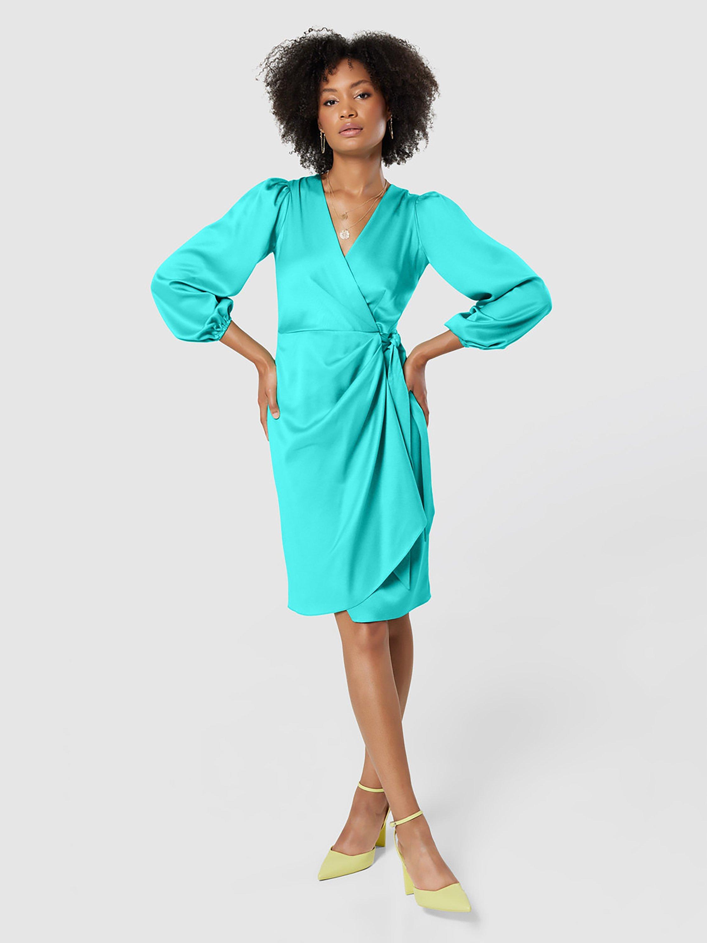 Mint satin dress best sale