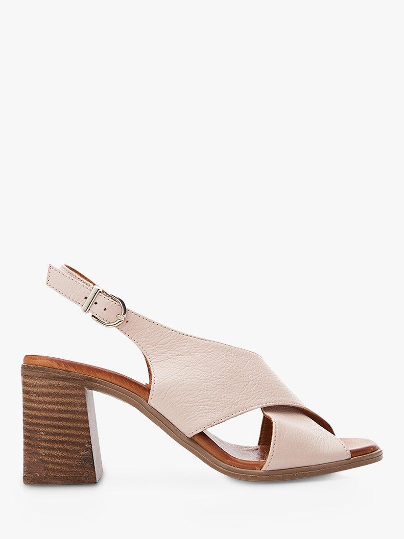 Moda in Pelle Lorilla Leather Heeled Sandals, Cameo
