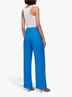 Whistles Leonie Tailored Linen Trousers - view 2, Blue