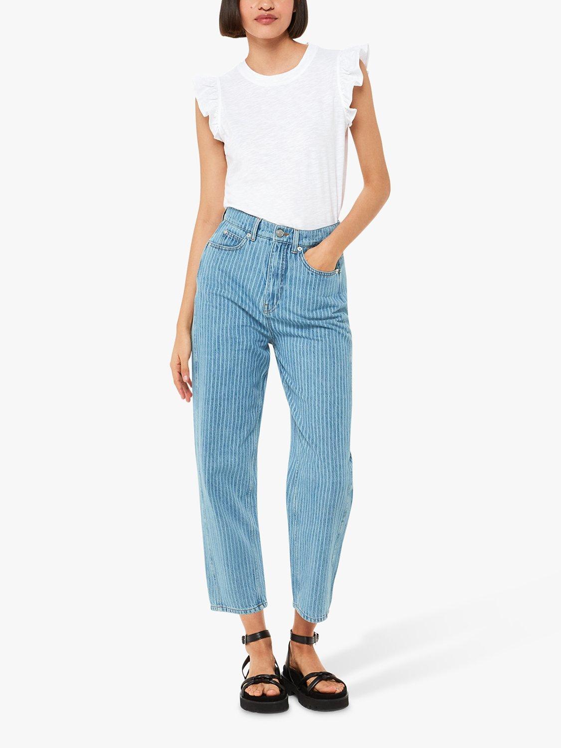 Whistles Frill Cap Sleeve T-Shirt, White