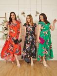 Mela London Floral Print Wrap Midi Dress