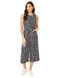 Mela London Blotch Print Culotte Jumpsuit, Navy