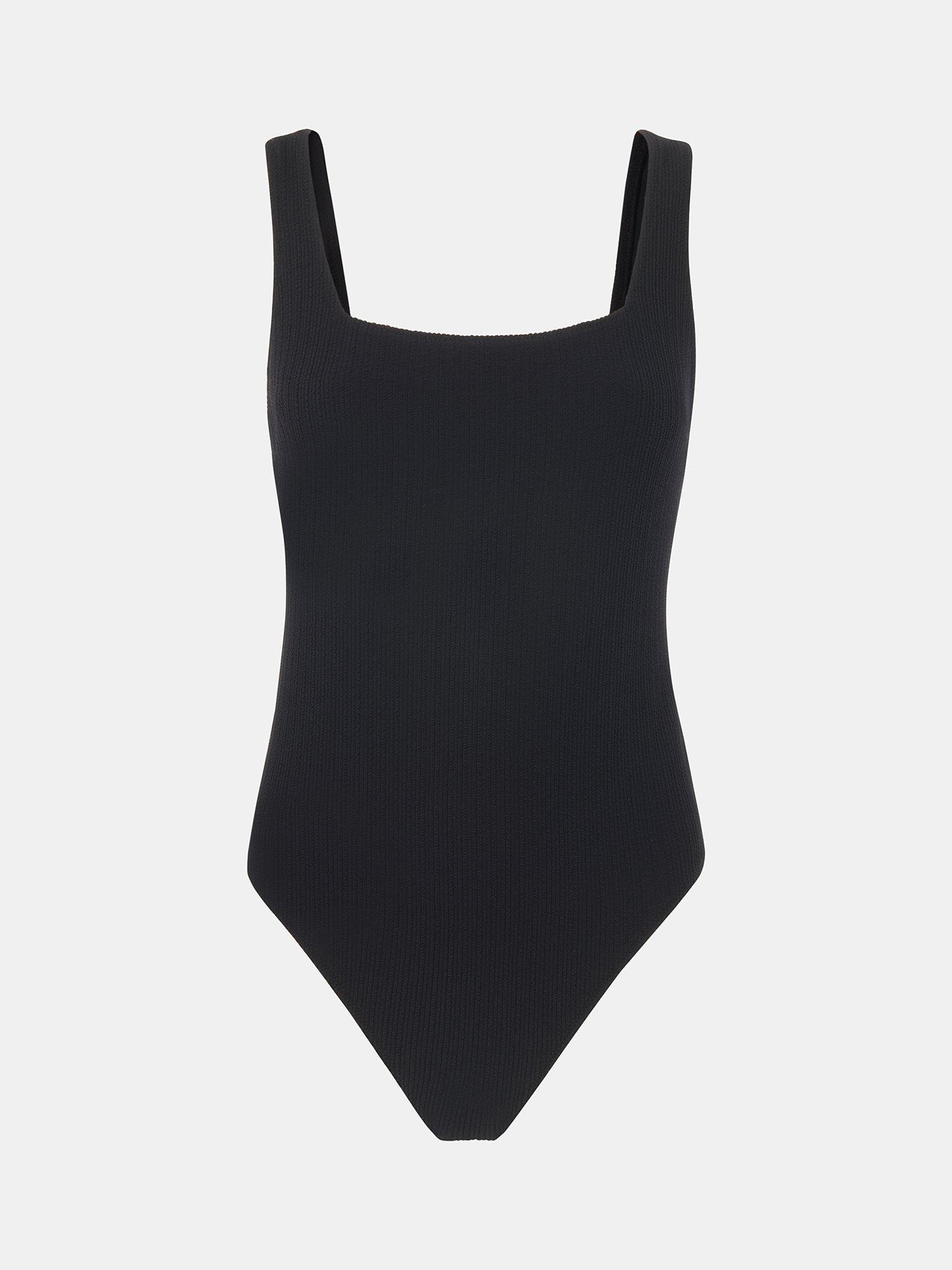 Product image 5 of 5, which shows Whistles Square Neck Swimsuit, Black, 6