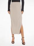 Calvin Klein Rib Maxi Skirt, Silver Grey