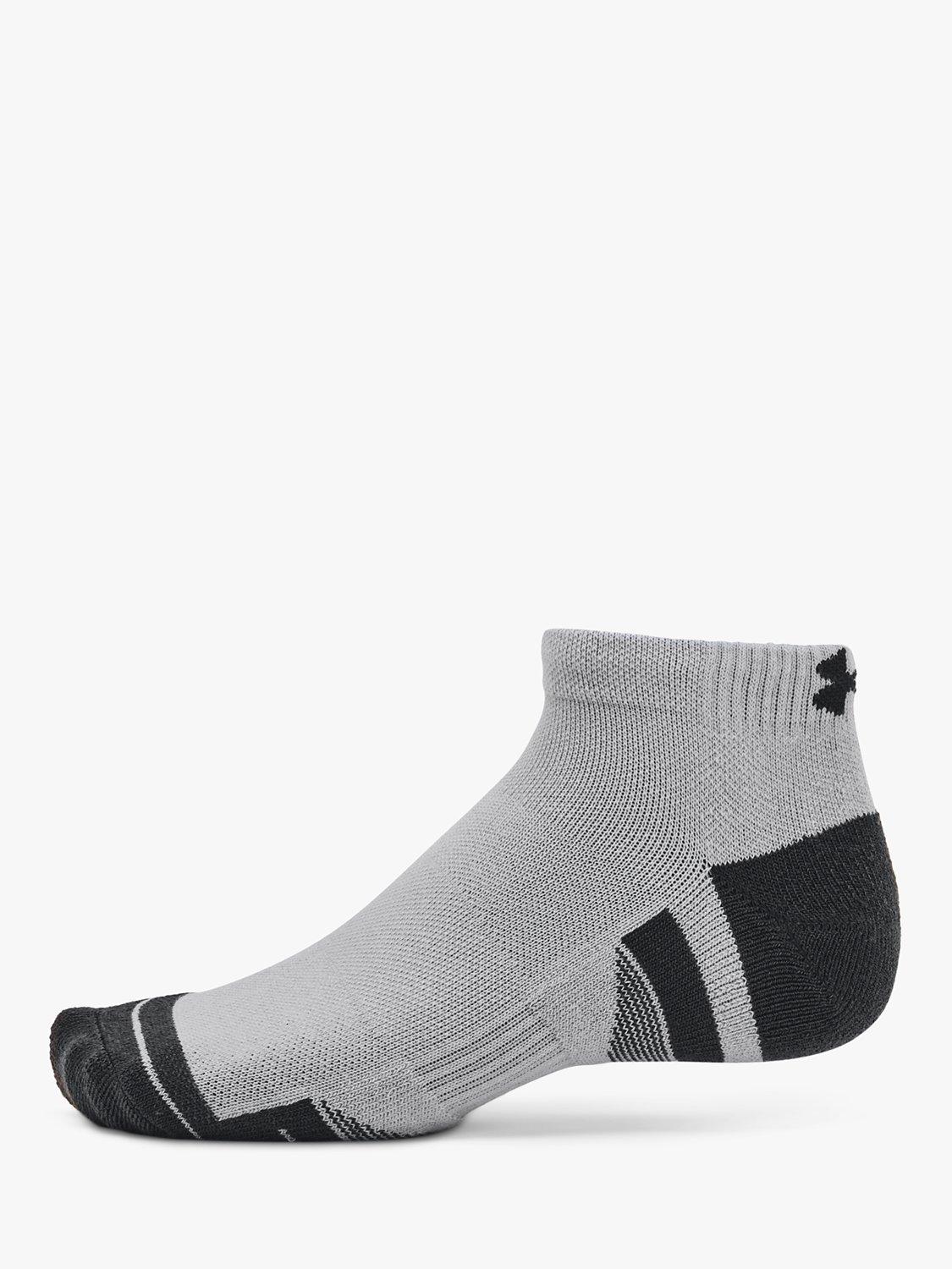 Product image 4 of 4, which shows Under Armour Performance Tech Low Cut Socks, Pack of 3, Mod Gray/White/Jet Gray, M