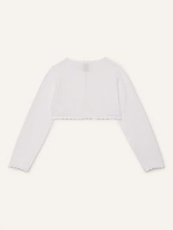 Monsoon Kids' Niamh Scalloped Cardigan - view 2, White