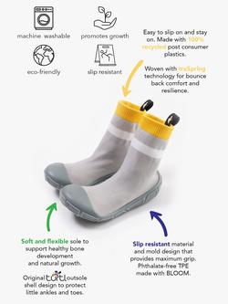Turtl Kids' Recycled Indoor Outdoor Sock Shoes - view 2, Silver