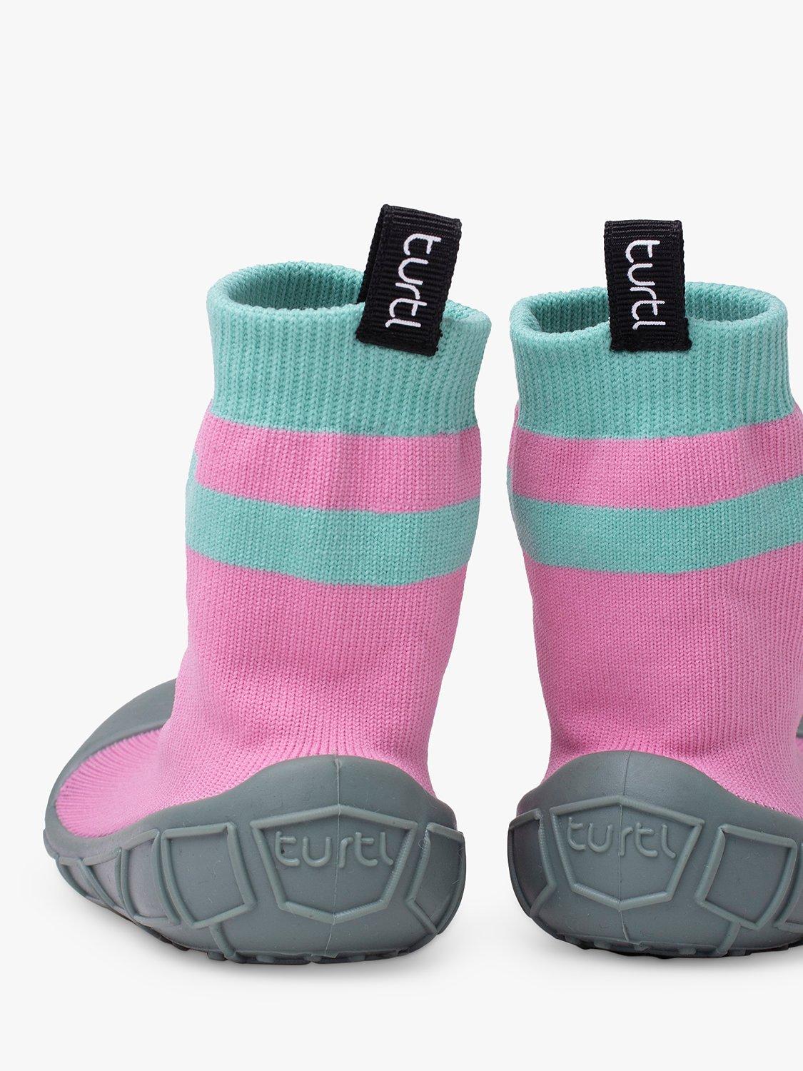 Product image 5 of 6, which shows Turtl Kids' Recycled Indoor Outdoor Sock Shoes, Pink, 2-3