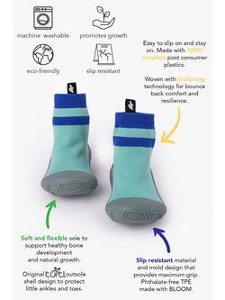 Turtl Kids' Recycled Indoor Outdoor Sock Shoes - view 2, Aqua