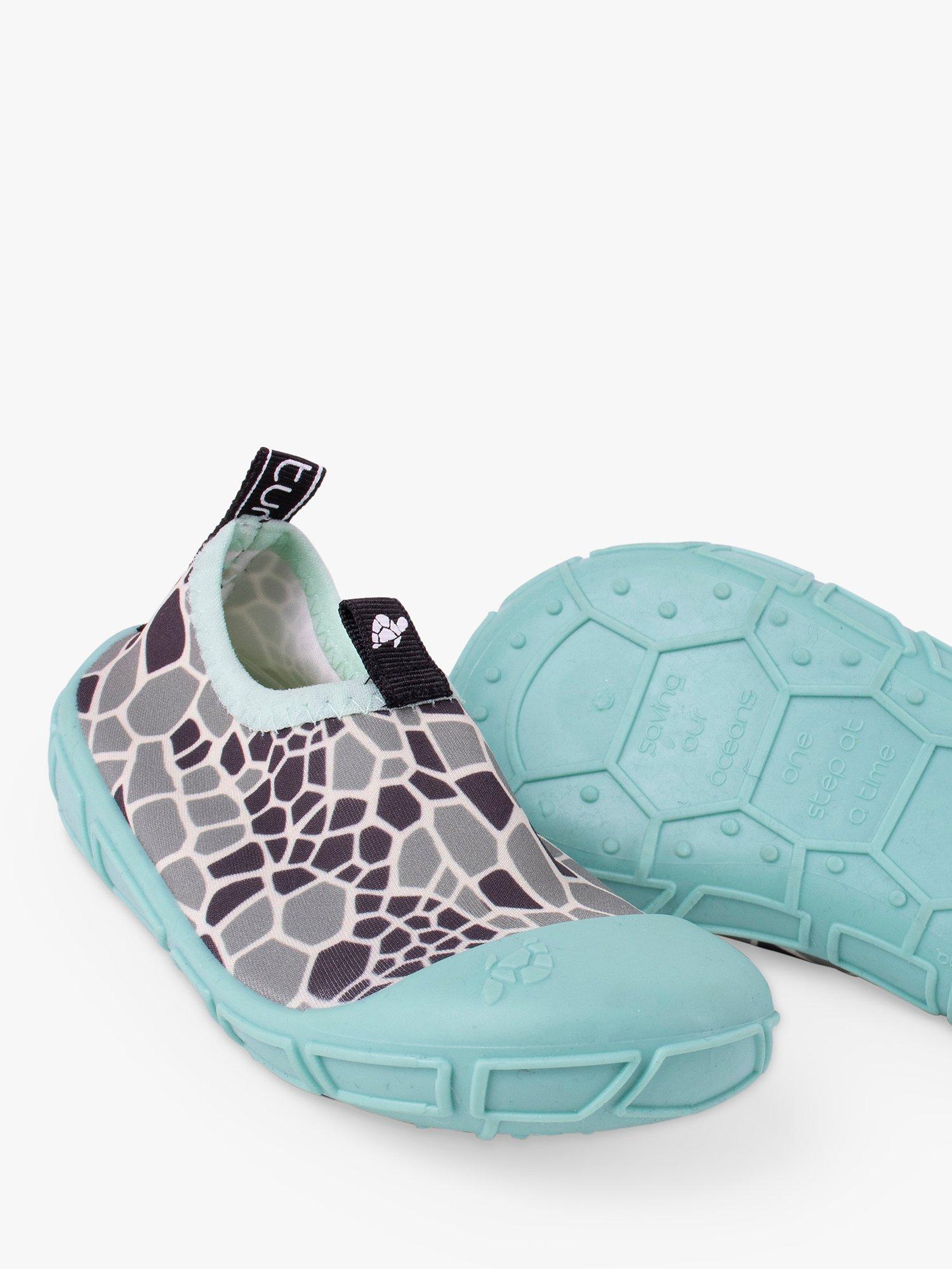 Product image 4 of 6, which shows Turtl Kids' Recycled Aqua Shoes, Print/Aqua, 2-3