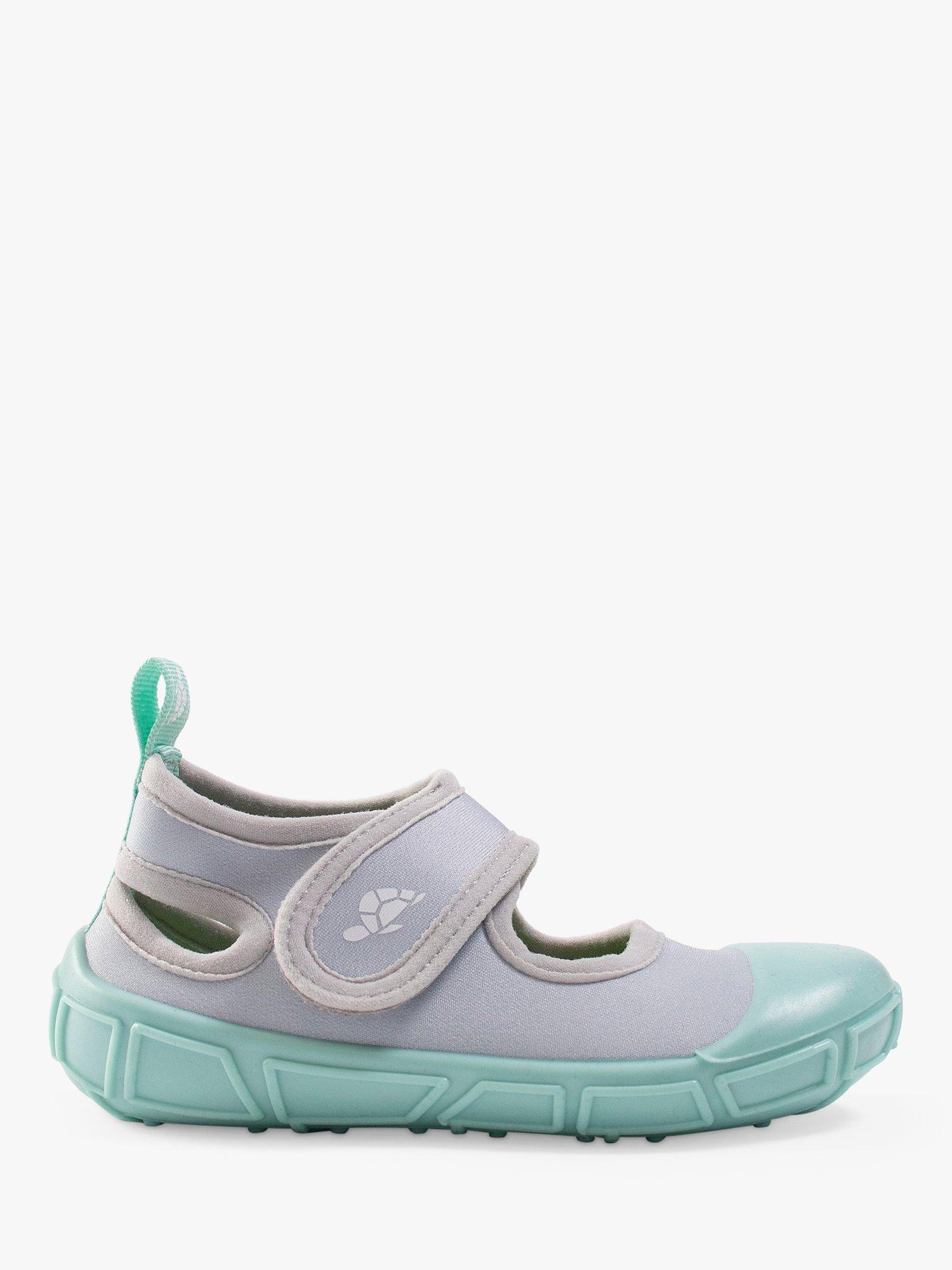Product image 1 of 6, which shows Turtl Kids' Sports Sandal, Silver/Aqua, 2-3