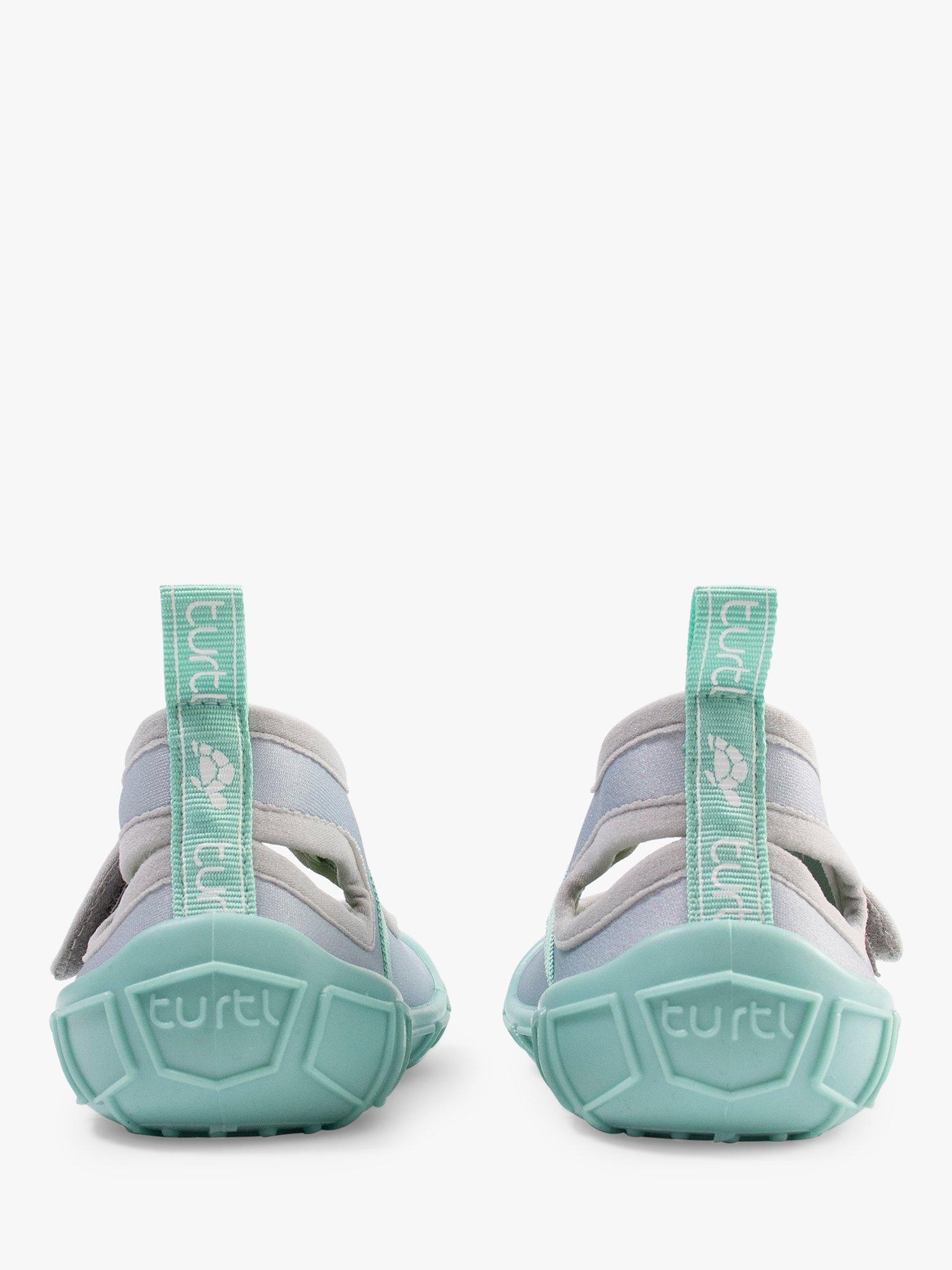 Product image 3 of 6, which shows Turtl Kids' Sports Sandal, Silver/Aqua, 2-3