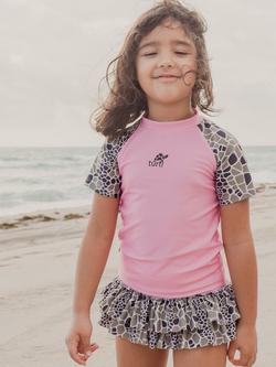 Turtl Kids' Recycled Ruffle Swim Set, Pink