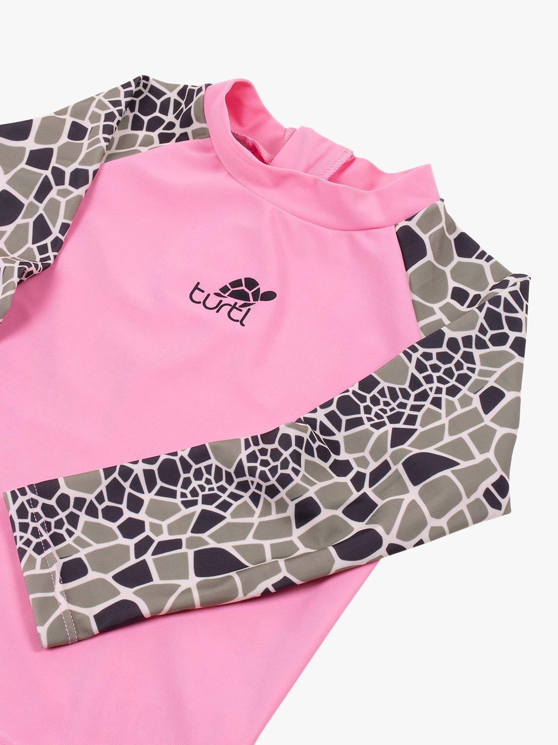 Product image 2 of 3, which shows Turtl Kids' Recycled Long Sleeve Swim Set, Pink/Multi, 1-2 years