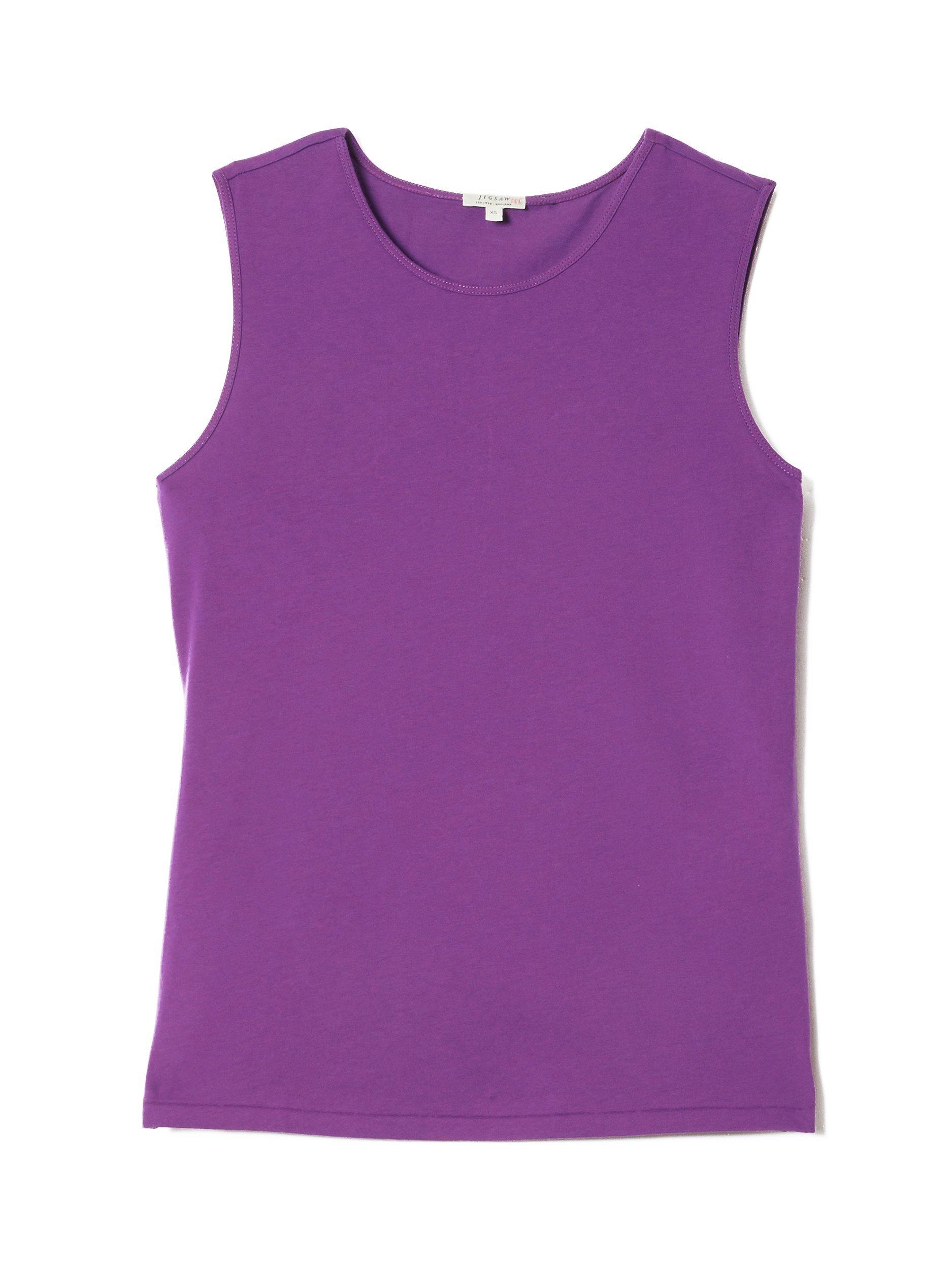 Jigsaw Supima Sleeveless T-Shirt, Purple