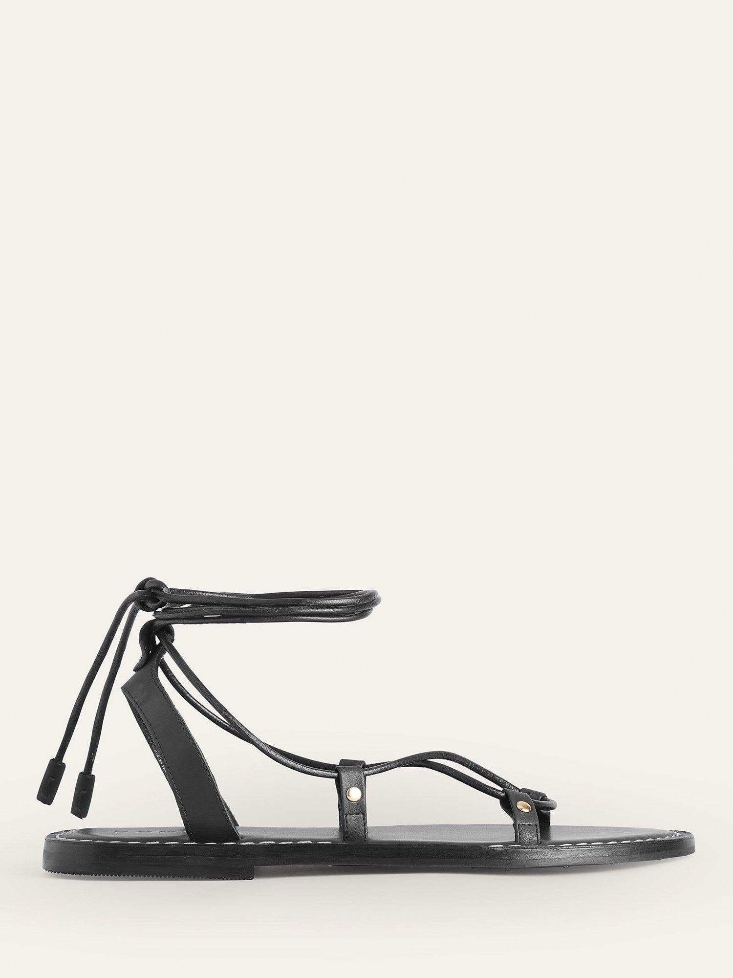 Boden Scarf Wrap Sandals, Botanic Blush/Black