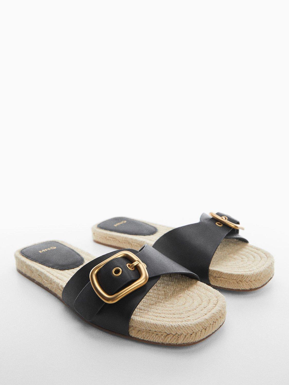 Mango Nani Buckle Slip On Sandals, Black
