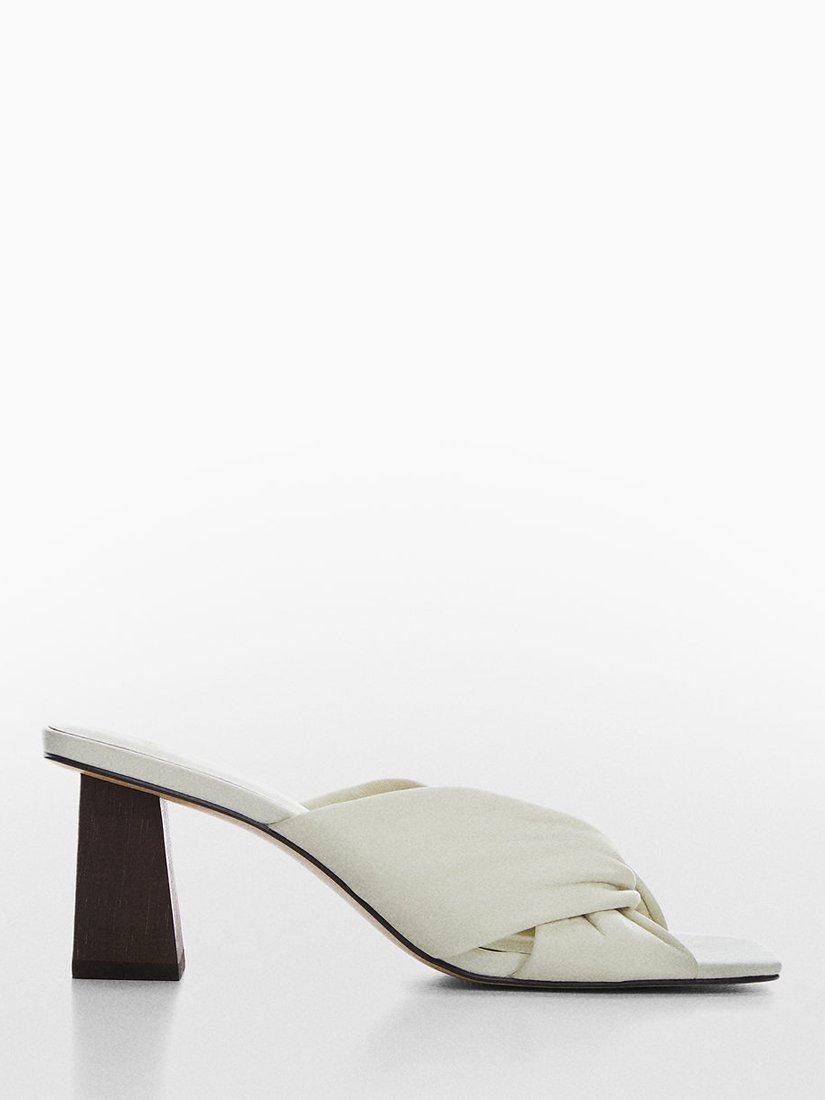 Mango Kurku Leather Wrap Sandals, White