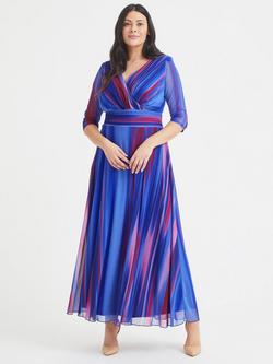 Scarlett & Jo Verity Blue Ikat Gown Dress, Blue, Blue