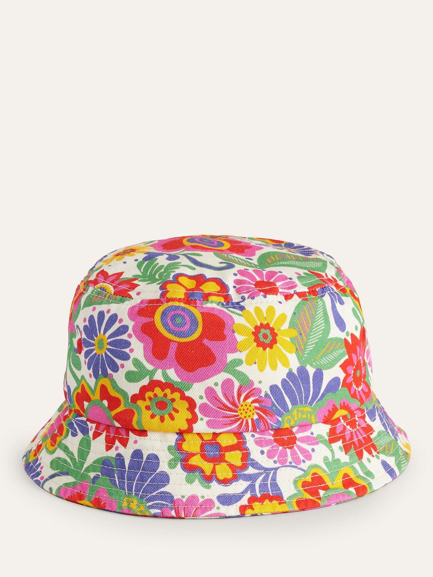 Mini Boden Kids' Floral Bucket Hat, Festival Flowers