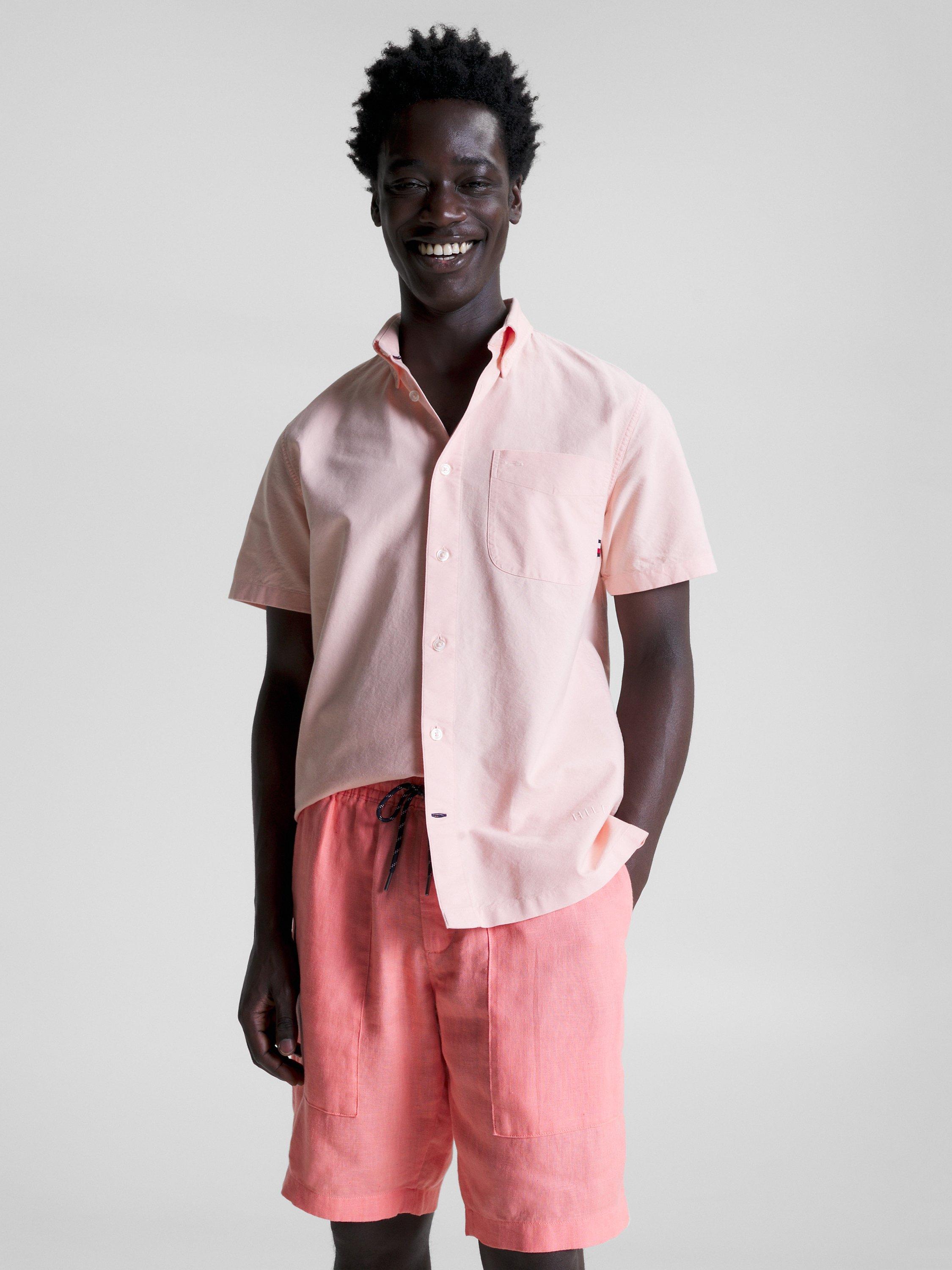 Tommy Hilfiger Oxford Short Sleeve Shirt, Dusty Rose