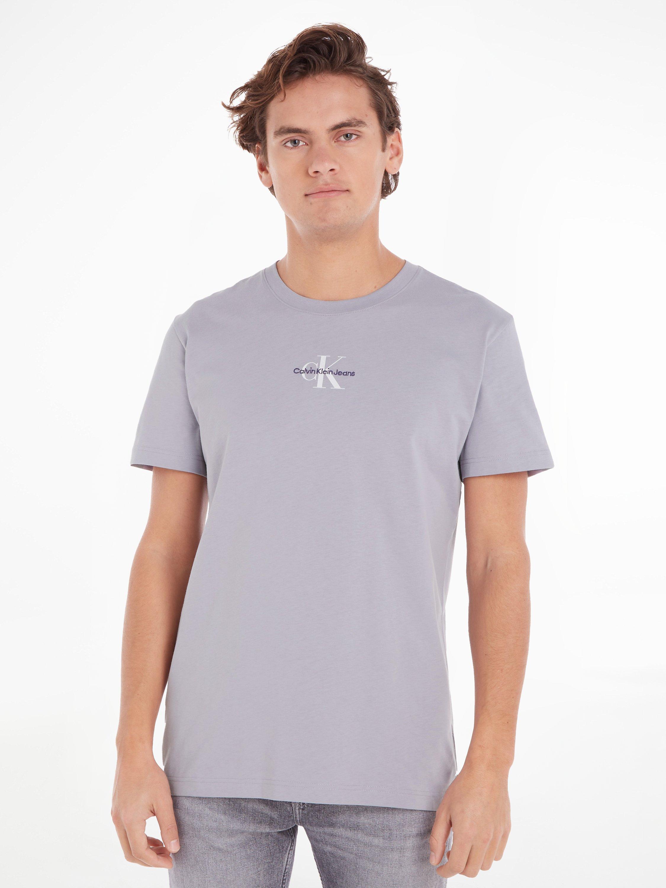 Calvin Klein Jeans Mono Logo Embroidered Organic Cotton T-Shirt, Lavender Aura