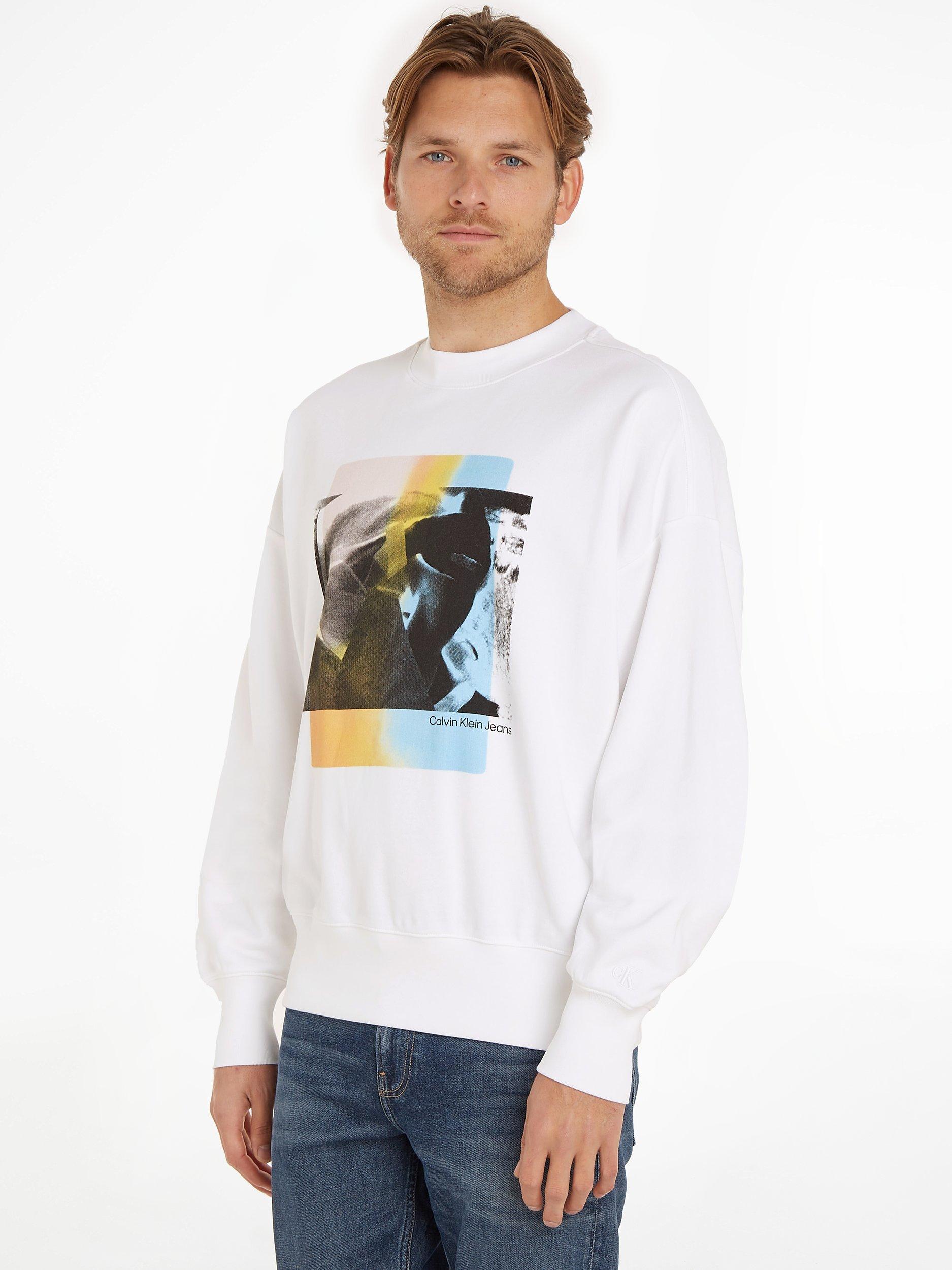 Calvin Klein Jeans NYC Print Cotton Sweatshirt, Bright White