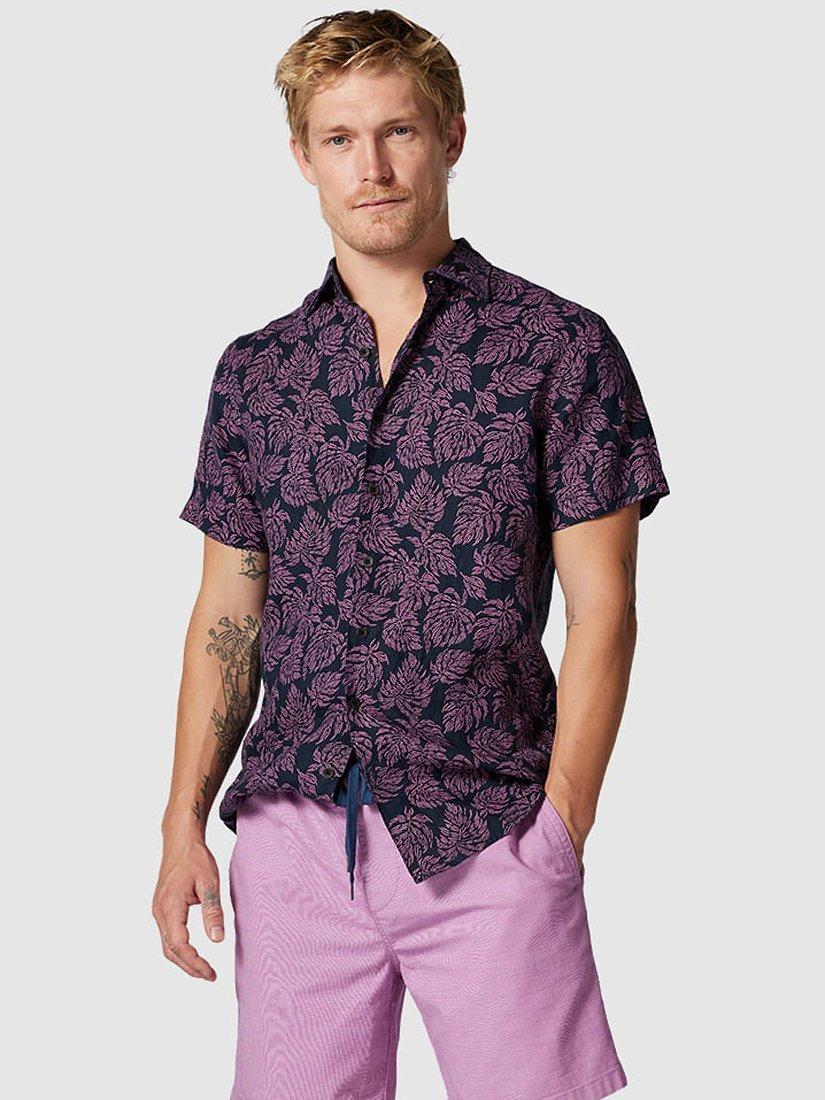 Rodd & Gunn Yelverton Short Sleeve Linen Shirt, Deep Sea