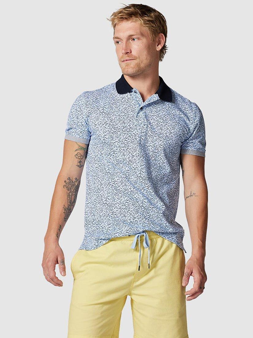 Product image 1 of 5, which shows Rodd & Gunn Bell Valley Slim Fit Polo Shirt, Ocean, XS
