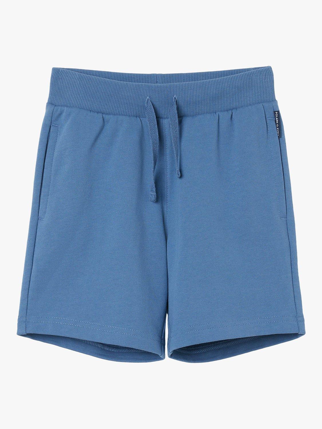 Polarn O. Pyret Kids' Organic Cotton Jogger Shorts, Blue