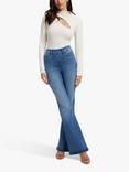 Good American Pull On Flared Jeans, Indigo