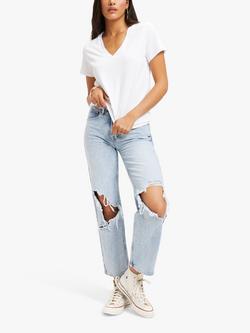 Good American Heritage Plain V-Neck T-Shirt - view 2, White