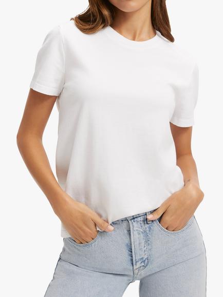 Good American Heritage Plain Short Sleeve T-Shirt, White, White