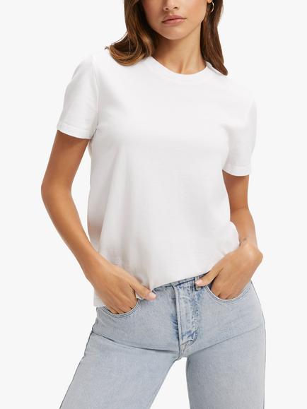 Good American Heritage Plain Short Sleeve T-Shirt, White - view 2, White