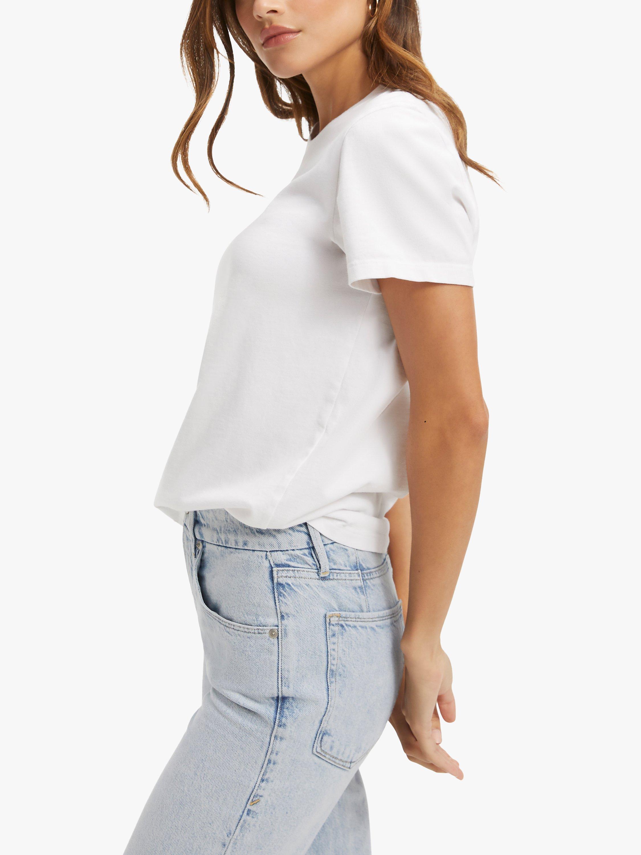 Product image 3 of 10, which shows Good American Heritage Plain Short Sleeve T-Shirt, White, S