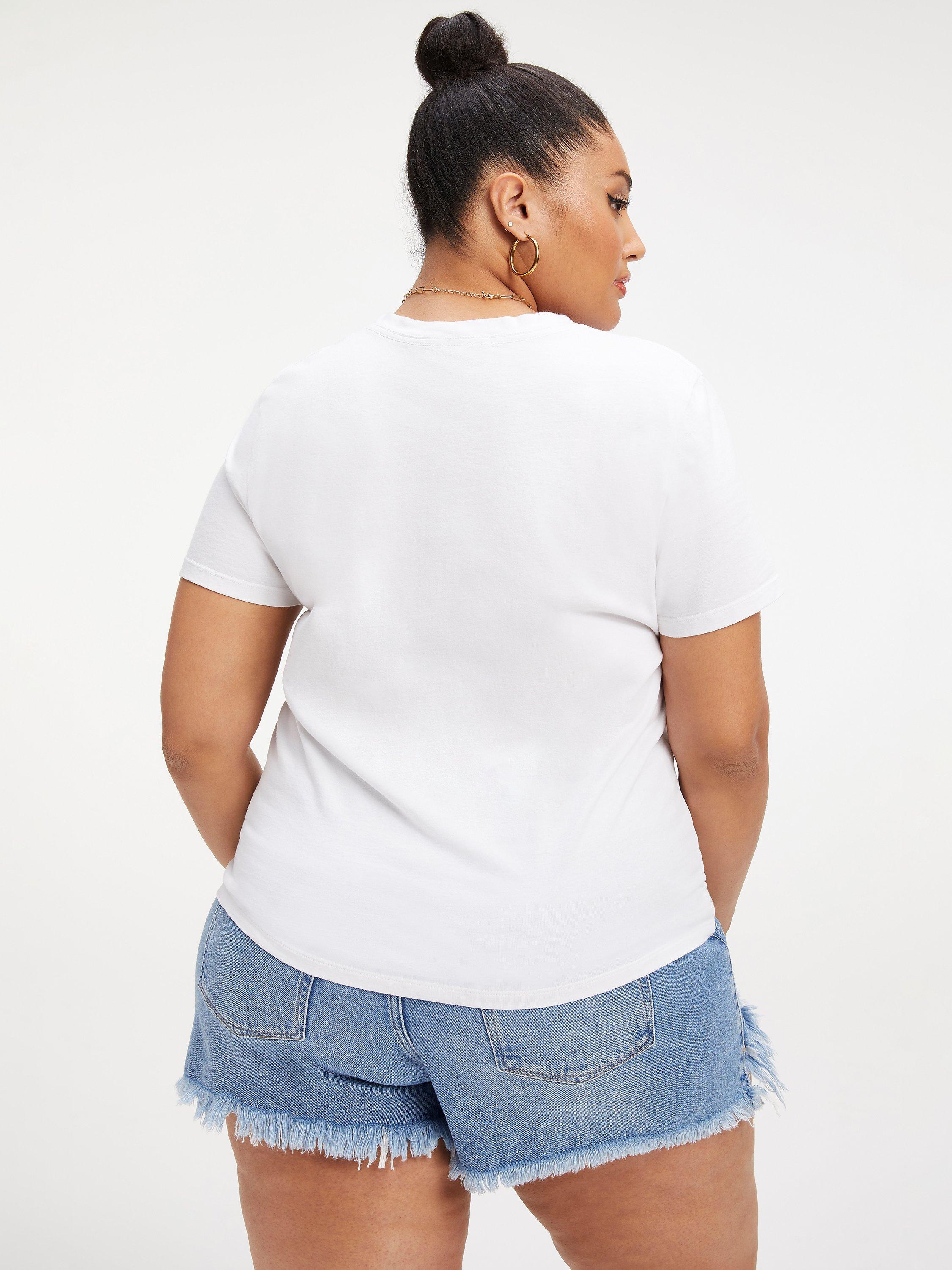 Product image 9 of 10, which shows Good American Heritage Plain Short Sleeve T-Shirt, White, S