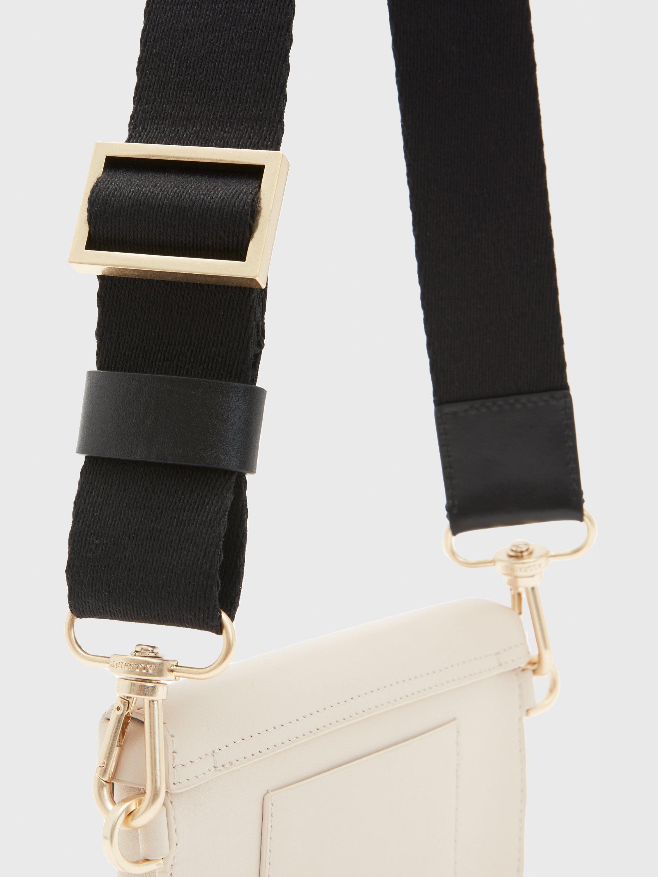 Product image 6 of 7, which shows AllSaints Zoe Leather Cross Body Bag, Ivory White, One Size
