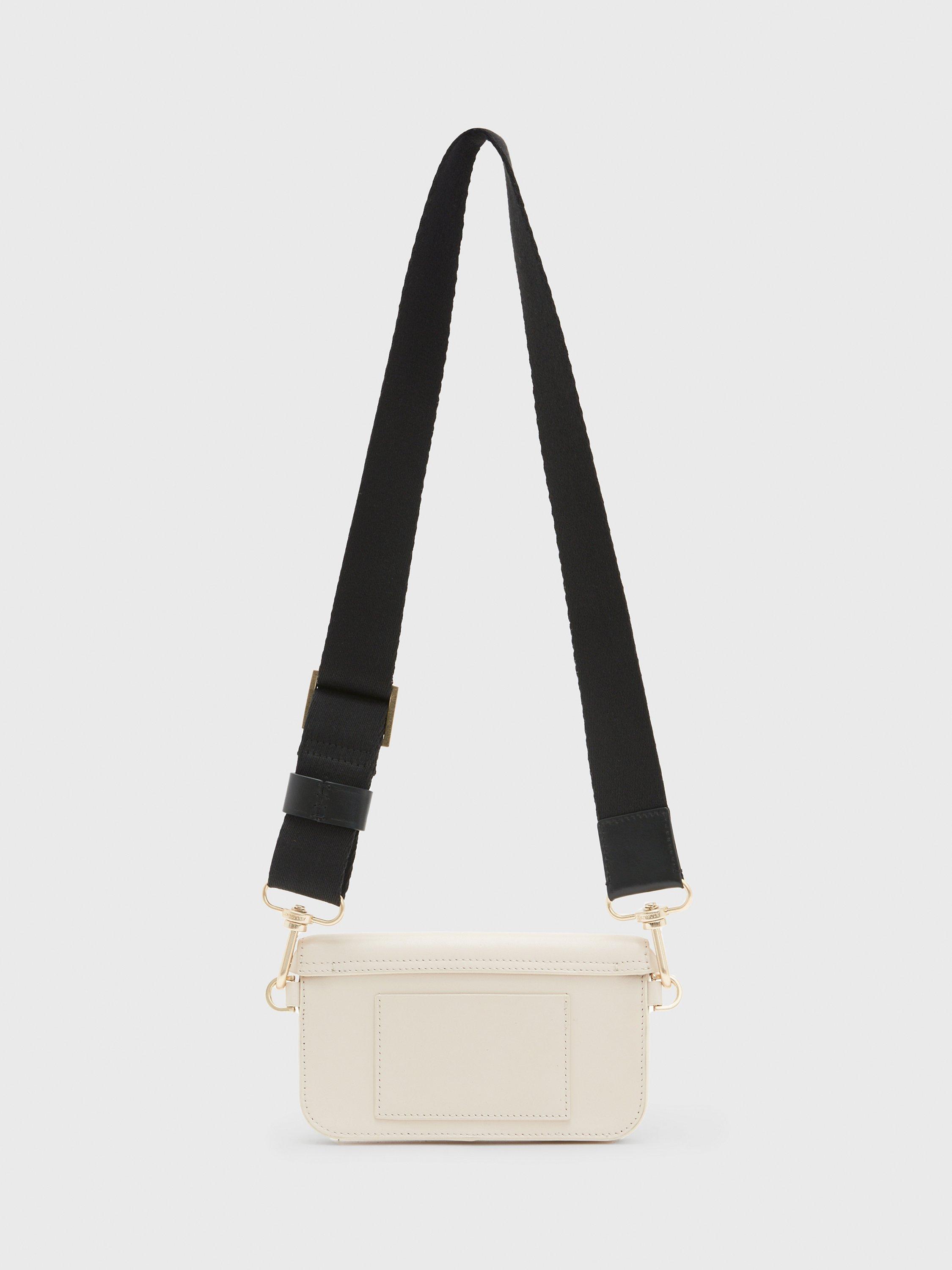 Product image 7 of 7, which shows AllSaints Zoe Leather Cross Body Bag, Ivory White, One Size