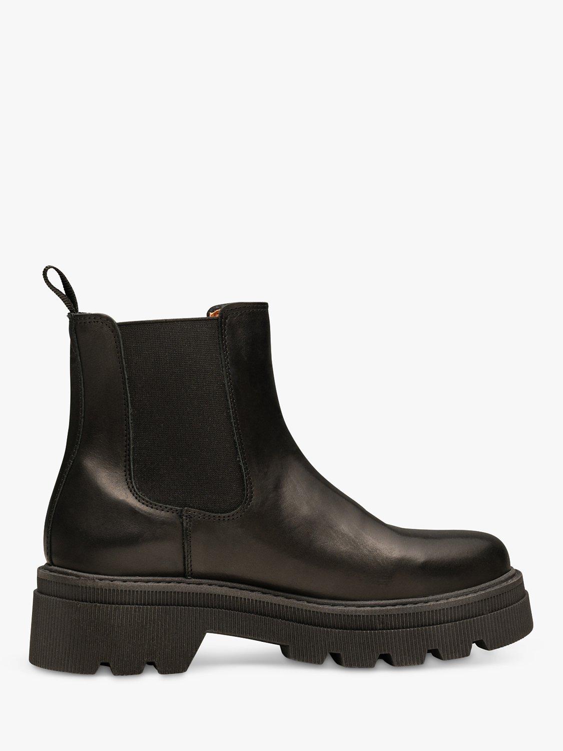 SHOE THE BEAR Sanna Chunky Sole Leather Chelsea Boots Black