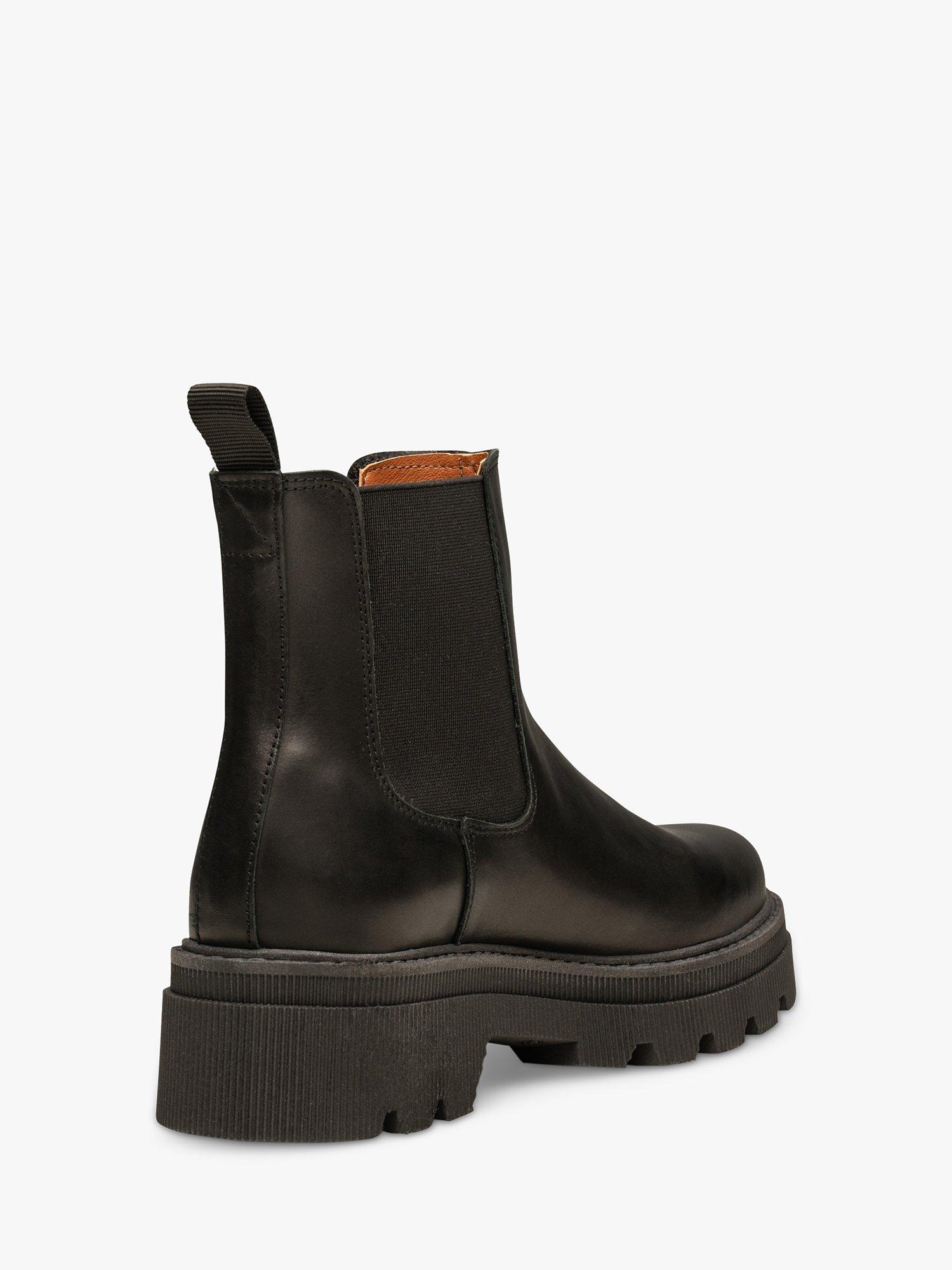 SHOE THE BEAR Sanna Chunky Sole Leather Chelsea Boots Black