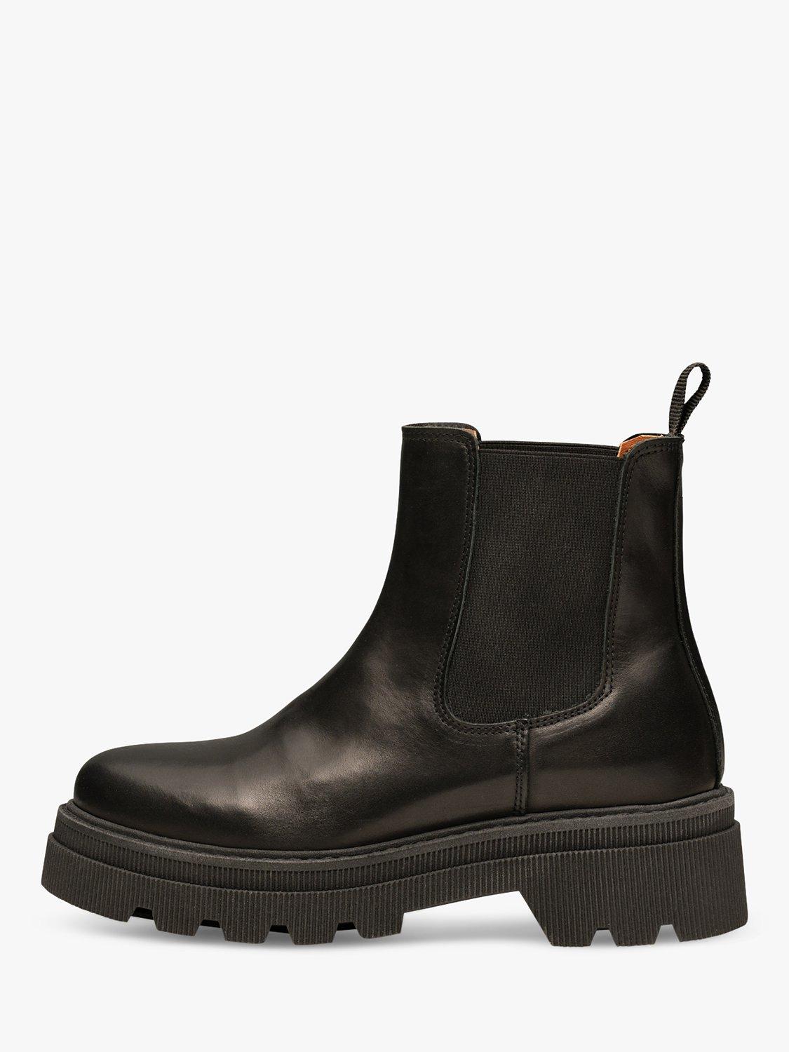 SHOE THE BEAR Sanna Chunky Sole Leather Chelsea Boots Black