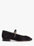 John Lewis Abbigaile Suede Toe Cap Mary Jane Block Heel Court Shoes, Black