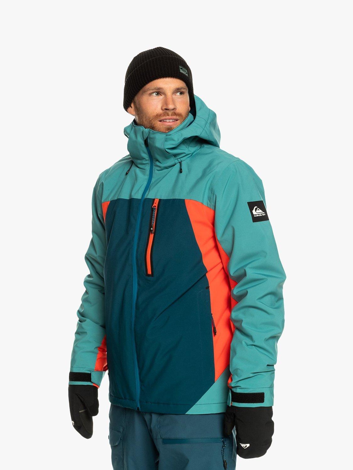 Quiksilver Mission Technical Ski/Snow Jacket, Majolica Blue/Multi