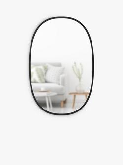 Umbra Hub Oval Wall Mirror, Black, Black