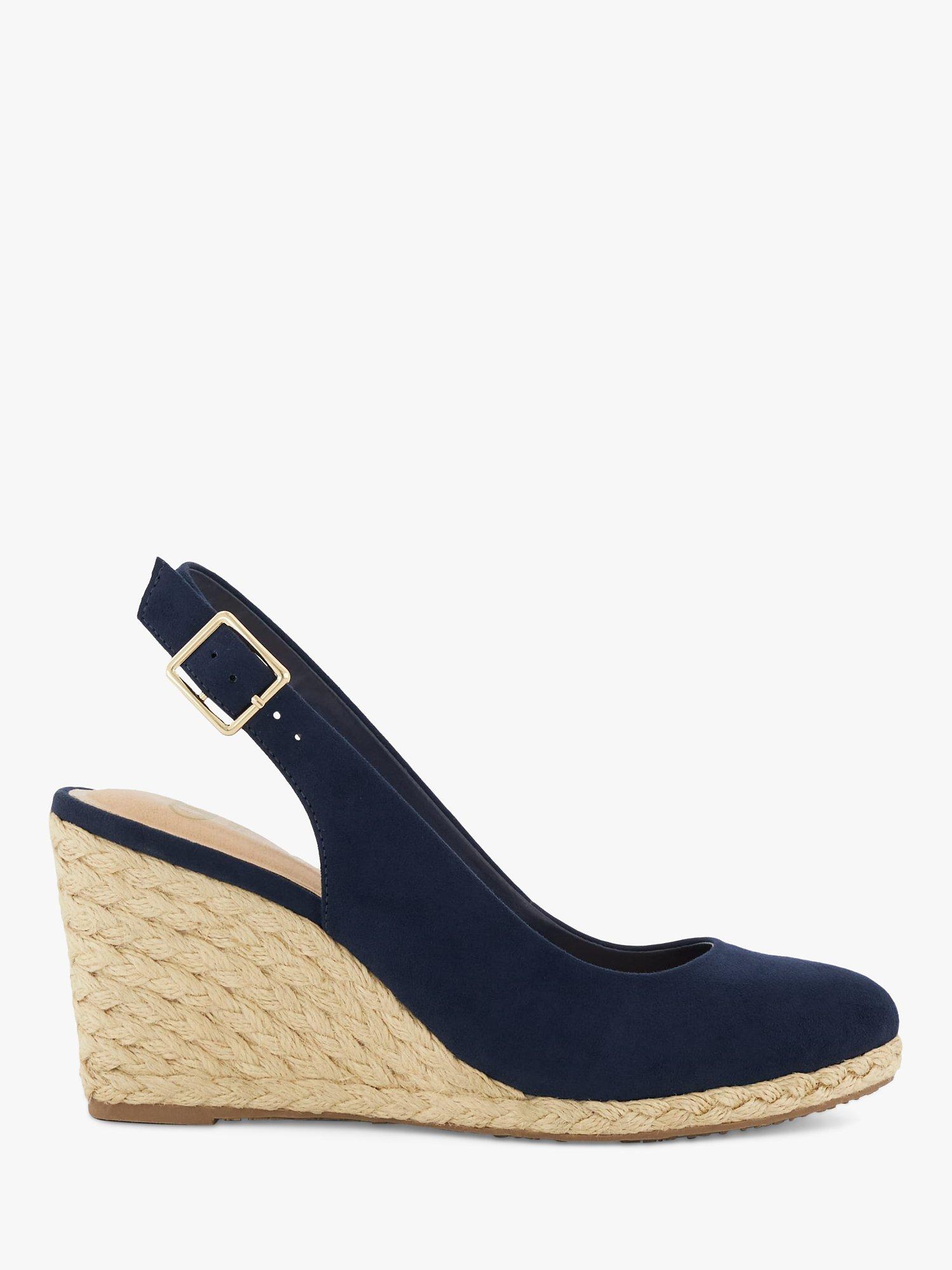 Dune Cadies Slingback Espadrille Wedge Sandals, Navy