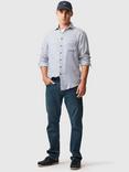 Rodd & Gunn Port Charles Stripe Linen Slim Fit Long Sleeve Shirt, Deep Ocean