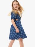 Angel & Rocket Kids' Thea Batik Dress, Blue