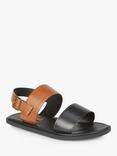 Silver Street London Mitcham Leather Sandals, Black/Tan