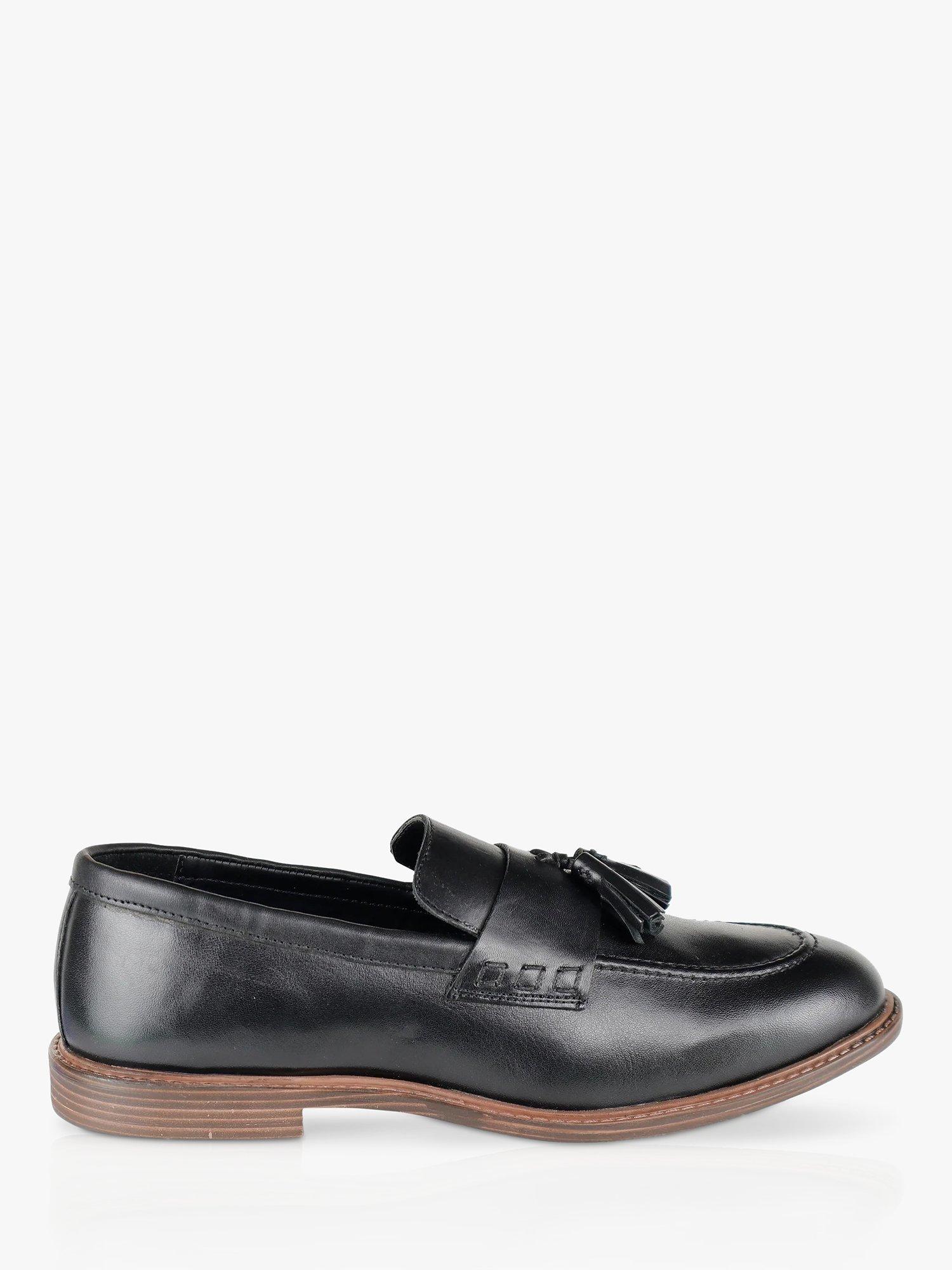 Silver Street London Charleston Leather Tassel Loafers, Black