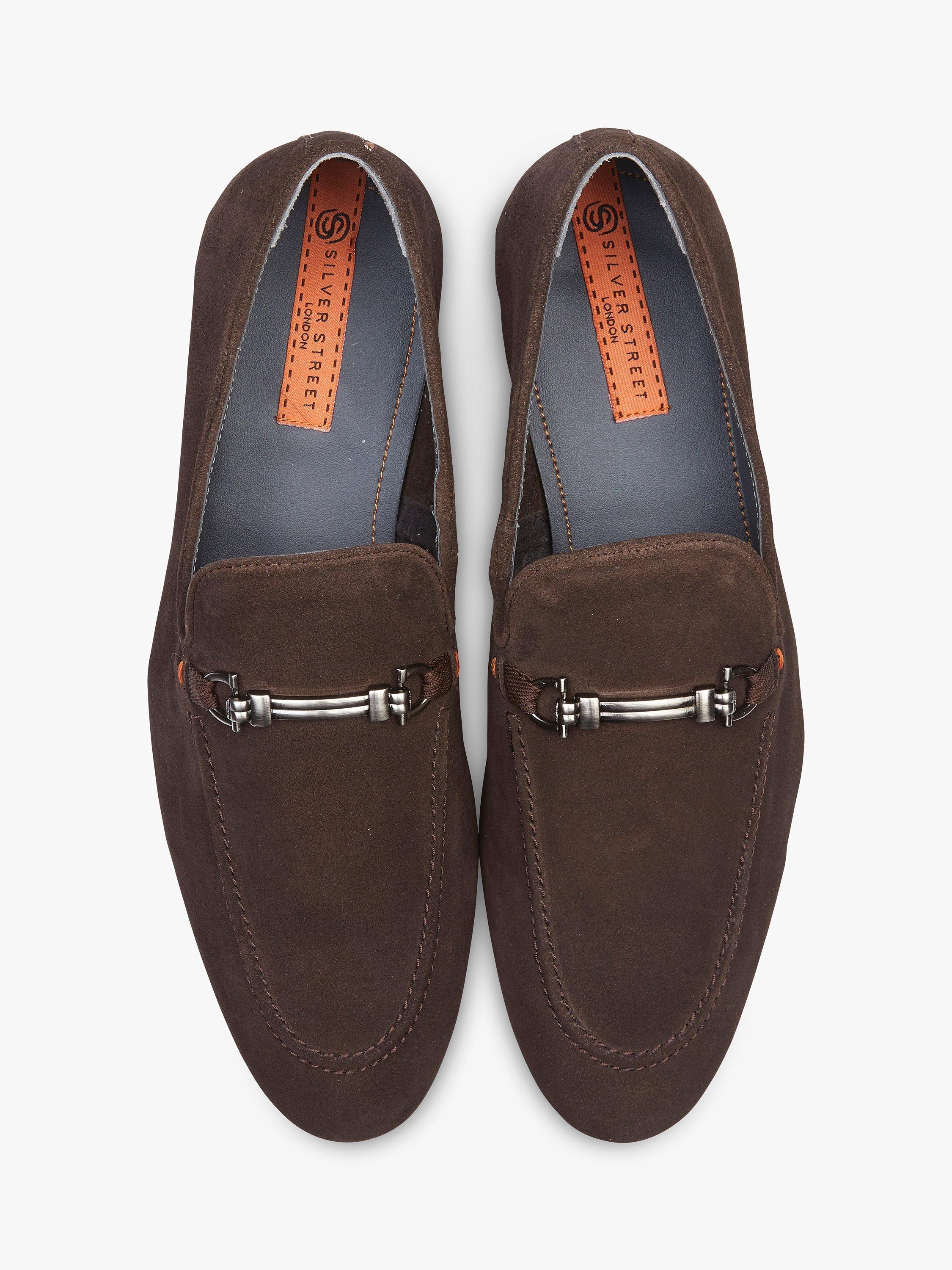 Silver Street London Tottenham Suede Loafers, Brown, 12